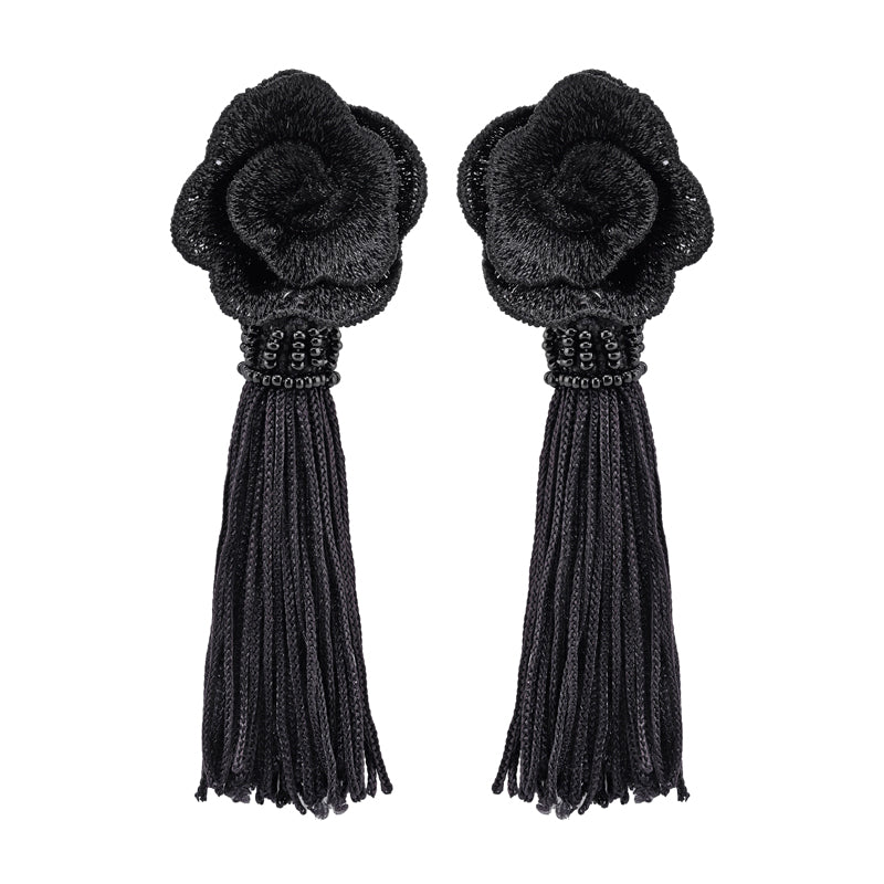 Aros Rosa Flecos Negros