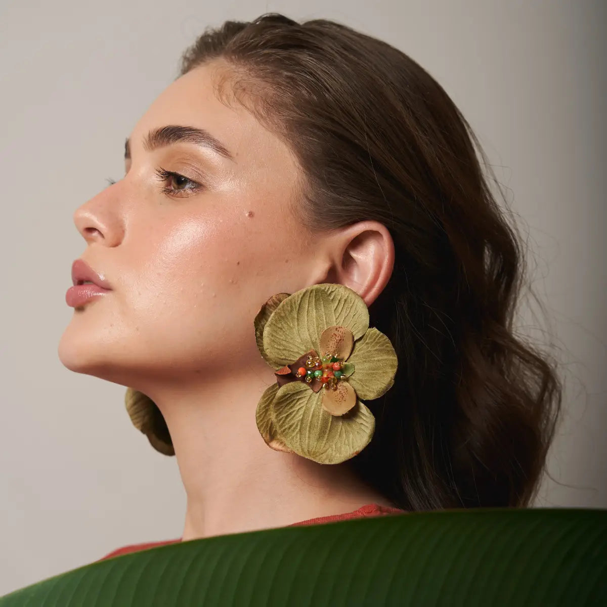 Aros Orquídeas Verde Oliva XL