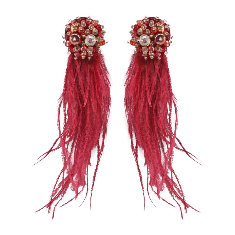 Aros Plumas Burdeo