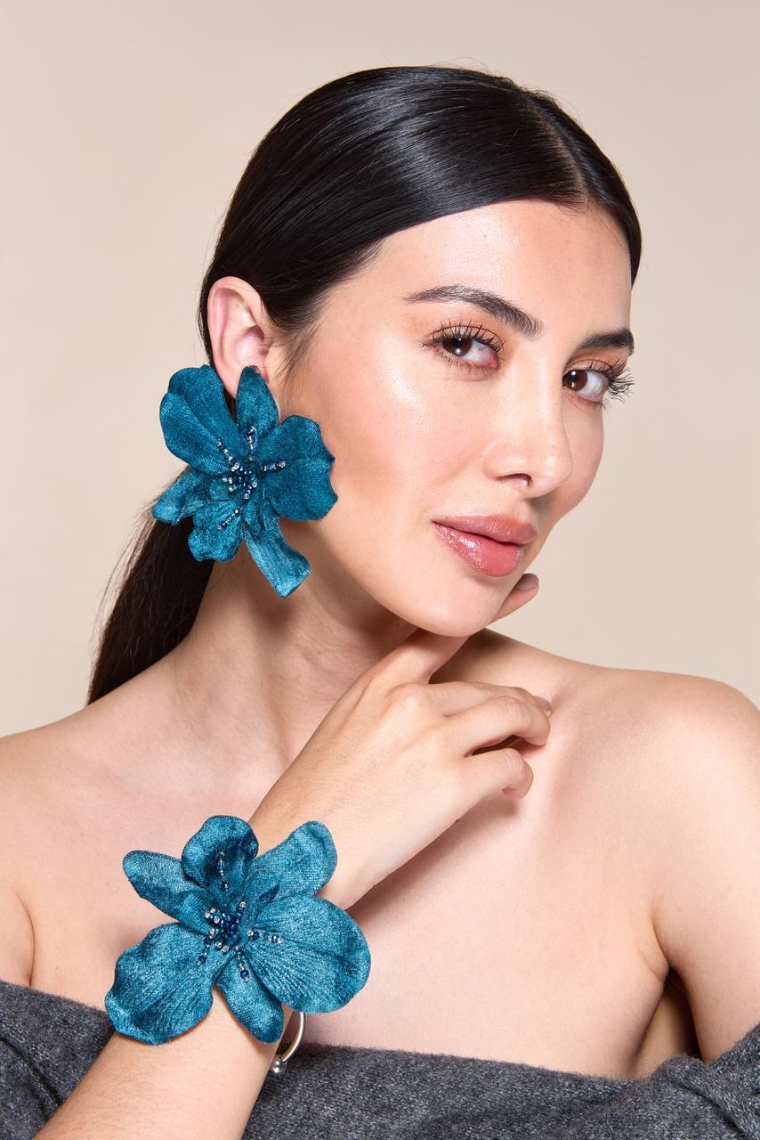 Aros Veleña Azul Petróleo XL