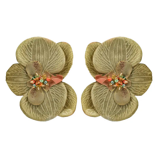 Aros Orquídeas Verde Oliva XL