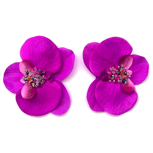 Aros Orquídeas Fucsia XL